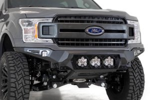 Ford F-150 Bumper - Front - Addictive Desert Designs - Bomber with 3 Baja Designs LP6 Mounts - Hammer Black - `18-`20